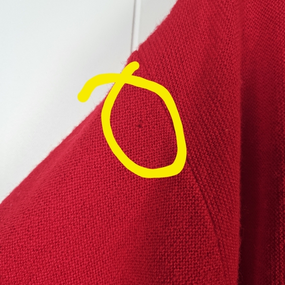 Flawed Vintage IZOD Lacoste Red Cardigan Sweater Mens USA Preppy Button Up Large - Picture 8 of 9